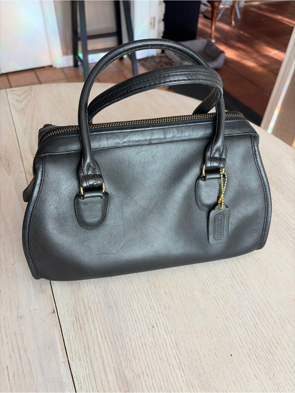 Authentic Coach Broadway Black Leather Satchel w Original Hang tag & Strap